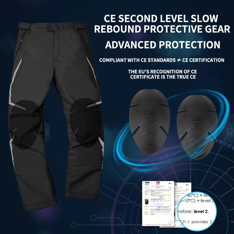 SCOYCO دراجة نارية السراويل شتاء دافئ سريع خلع السراويل مقاوم للماء يندبروف موتوكروس CE المضادة للسقوط الجبلية السراويل الإفراج السريع