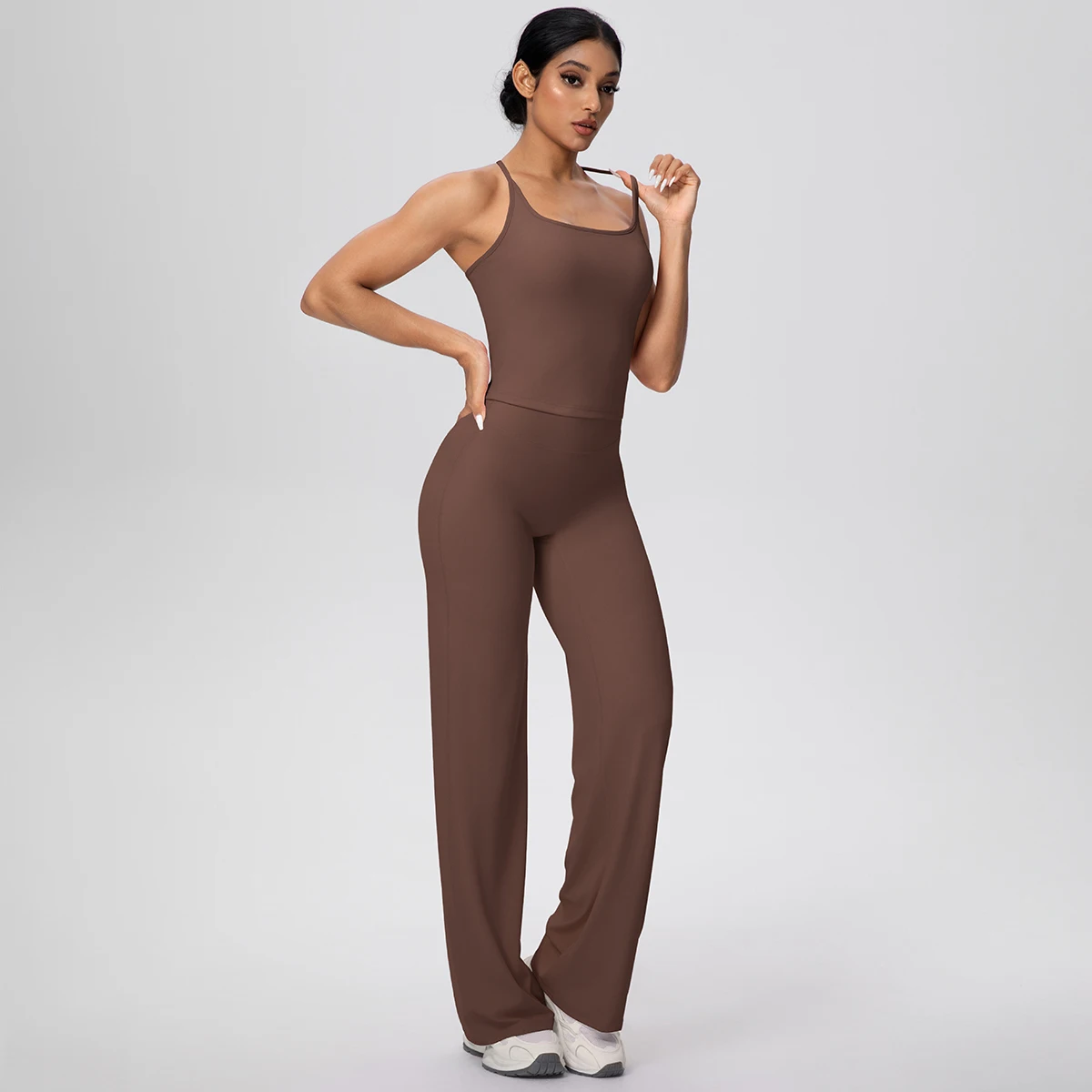 2 قطعة ملابس اللياقة البدنية الرياضية اليوغا مجموعة للمرأة بلون عالية القوة مثير تجريب أعلى I على شكل سترة سروال شكل قلم رصاص اليوغا مجموعة #5