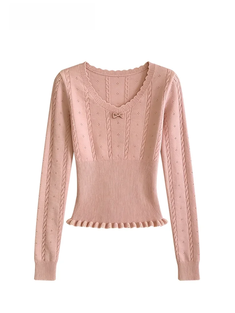 

plus Size Knitwear Long Sve Women's Knot Lazy Sle Top for Autumn Winter plus Size Design Sensation Casual Wear