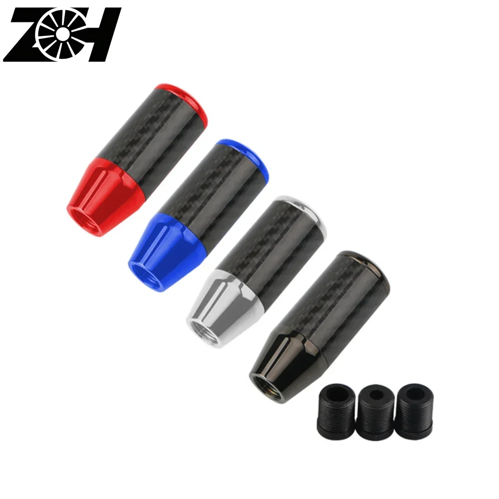 6 Colors Car Carbon Fiber AT MT Aluminum Gear Shift Knob Gearshift Shifter Stick Knob Lever Headball MT AT Knobs