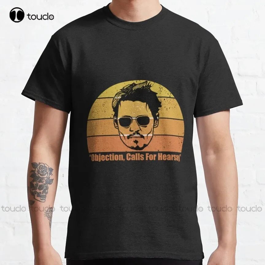 Johnny Depp Objection, Calls For Hearsay Classic T-Shirt Shirts For Boys Tee T Shirts Digital Printing Breathable Cotton Retro