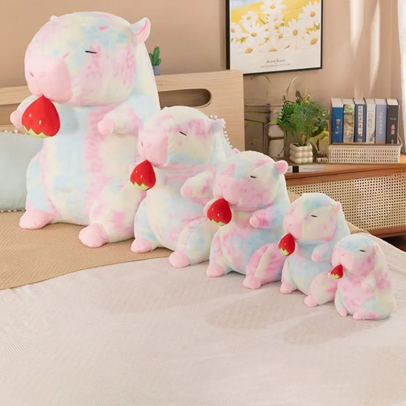 Peluche de Capibara en Varios Tamaños, Animal de Peluche Suave con Lindos Accesorios, Muñeco de Dibujos Animados Kawaii, Peluche de Moda, Regalo para el Hogar