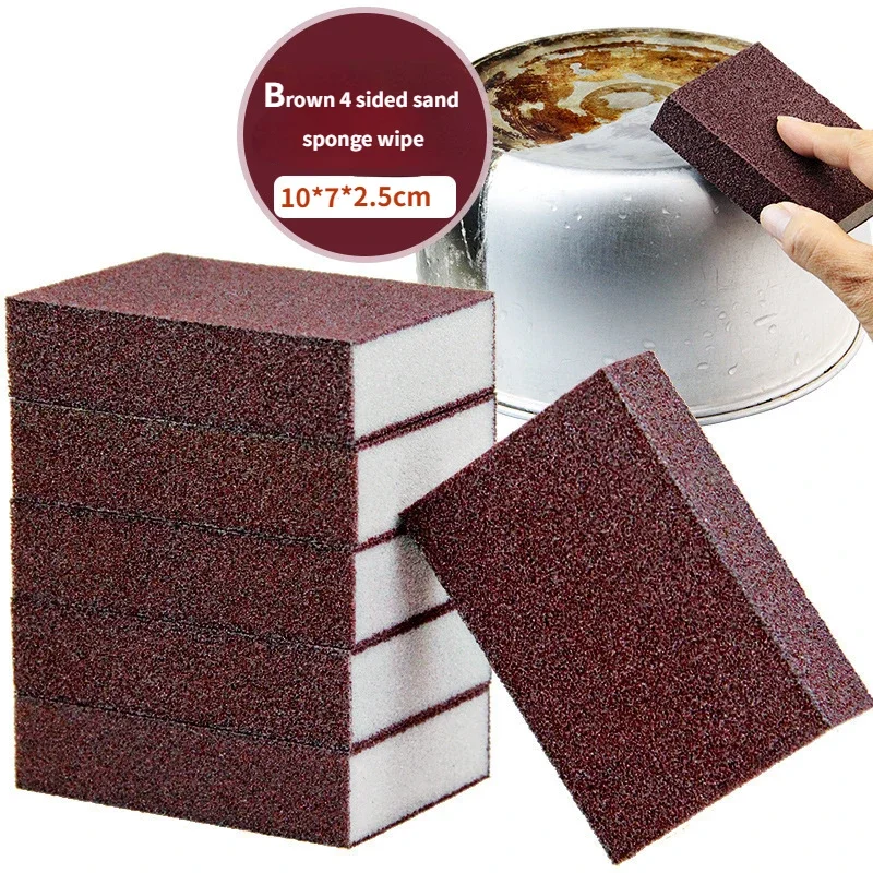 

2/5PC Corundum Sponge Magic Eraser Descaling Cleaning Brush Silicon Carbide Descaling Cleaning Brush Stove Top Pot Kitchen Tools