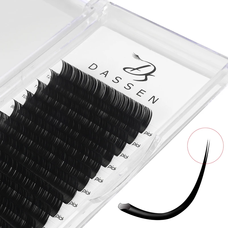 Dassen Flat Lashes Extensions for Professionals Flat Lashes Split Tips Professional Soft Flat Lashes C/D Curly