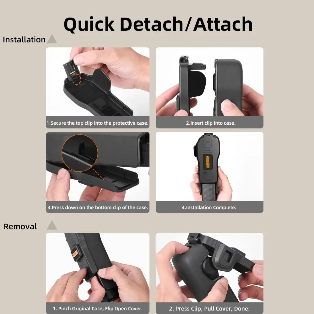 Anti-fall Protective Lid Quick Release Rotatable Pattern Flip Upper Cover with Lens Filters Storage for DJI Osmo Pocket 3