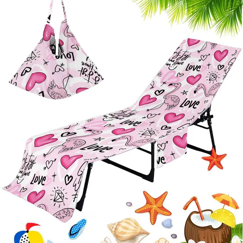 

Microfiber Chaise Lounge Towel Cover Stable Flamingo Pattern Pool Chair Towel Soft Patio Chaise Lounge Covers For Sun Lounger