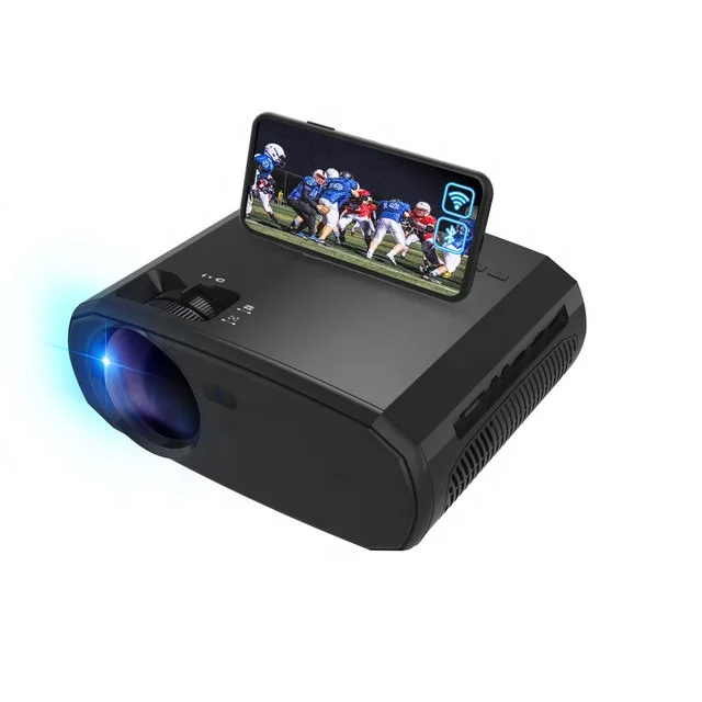 Proyector WIFI 5G Mini Proyector inteligente Real 1080P Full HD Proyector de películas 200 ''pantalla grande LED Bluetooth Proyector portátil para exteriores