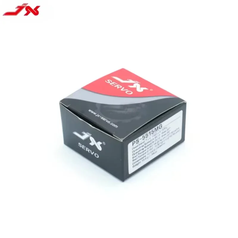 JX PS-5515MG 15.32 كجم - سم 6 فولت أجهزة تناظرية، 4.8 - 6 فولت 0.16 - 0.18 ثانية/60 °   2BB ميتال جير 265 ملم سلك 60 جرام RC سيرفو