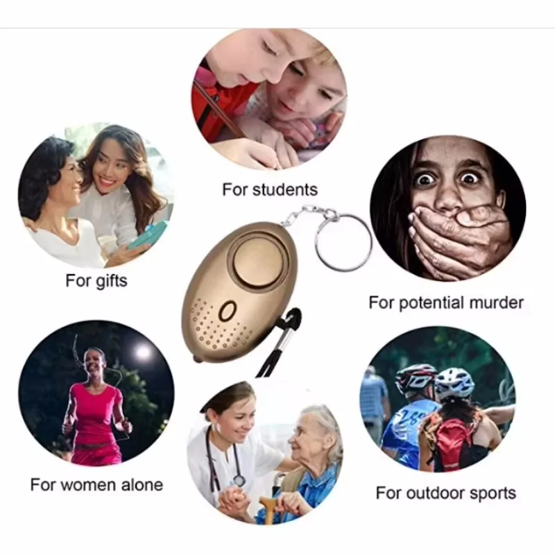 Safety Protect Alert Self Defense Alarm 130dB Anti-wolf Women SOS Security Emergency LED Self-defense Keychain Supplies Gadgets