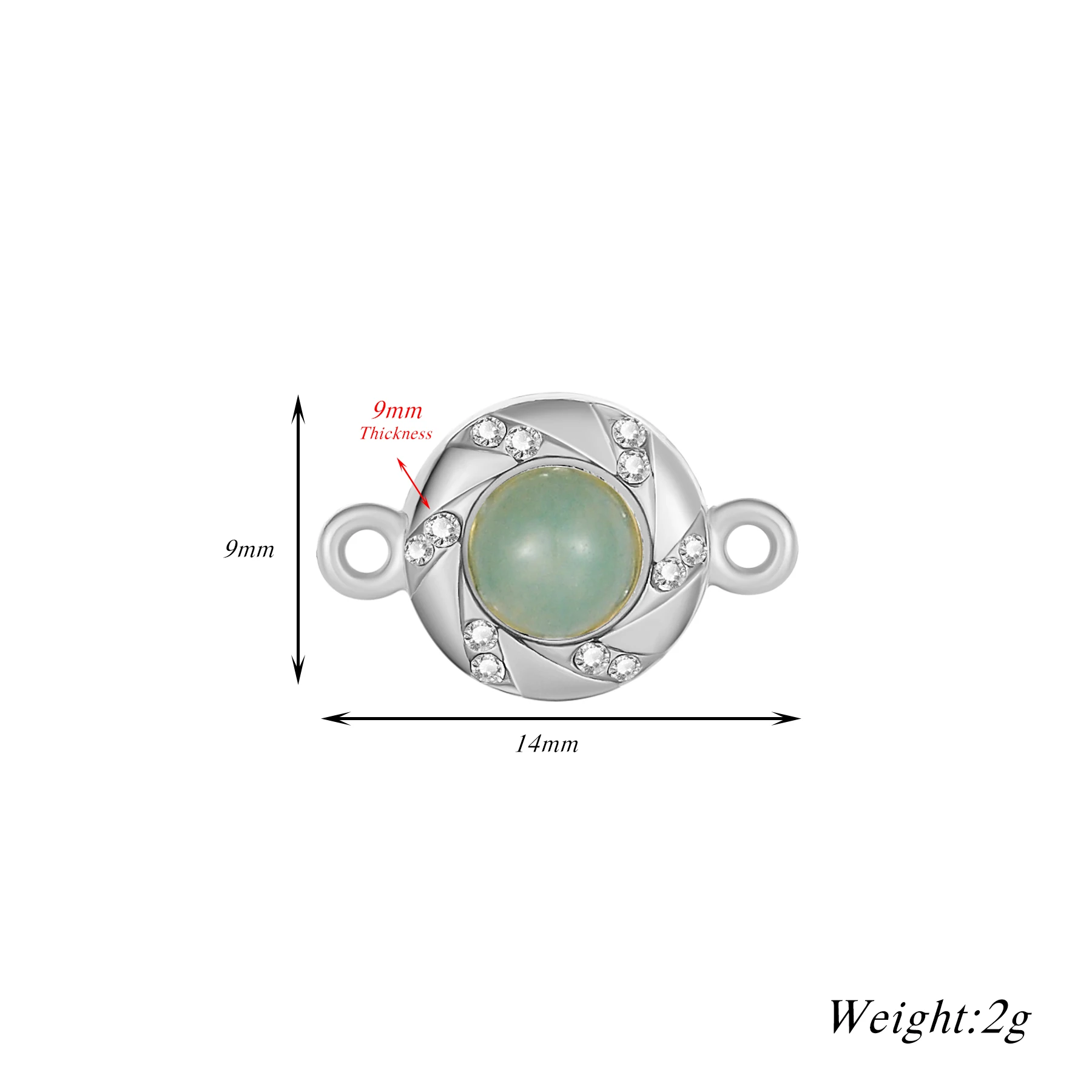 2 Sets/Lot 9mm*14mm Edelstahl Naturstein Magnetverschluss Perlen für handgefertigte DIY Armband Schmuckherstellung Zubehör – Detail 2