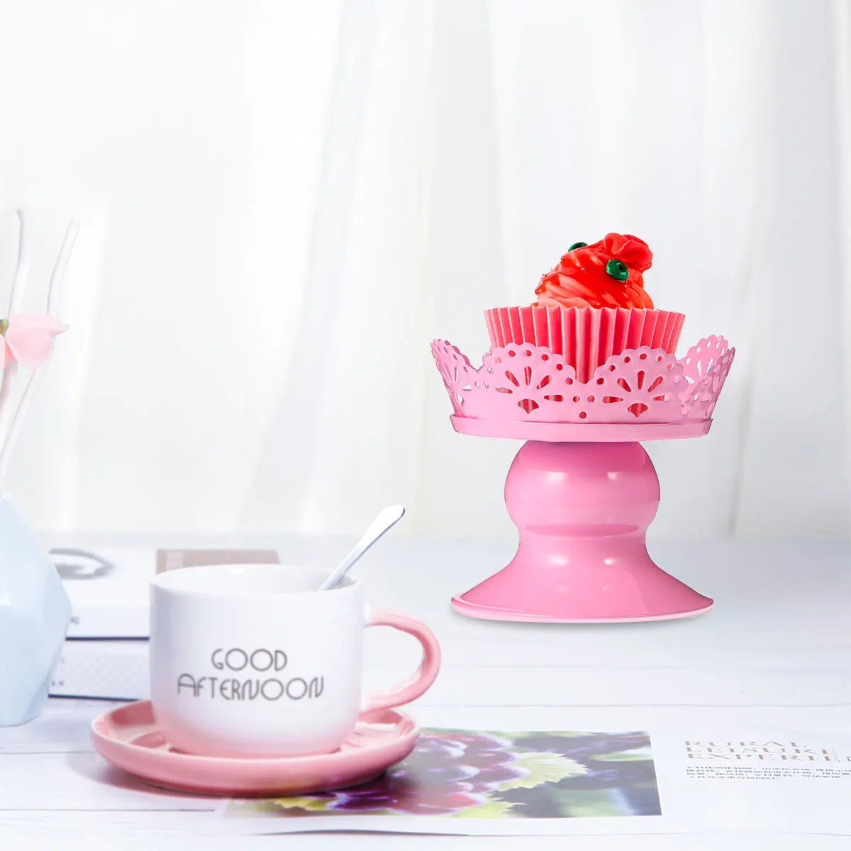 

2Pcs Cake St Cupcake Display Rack Premium Material Round Tray Ideal Parties Weddings Birthdays Bakeries Storage