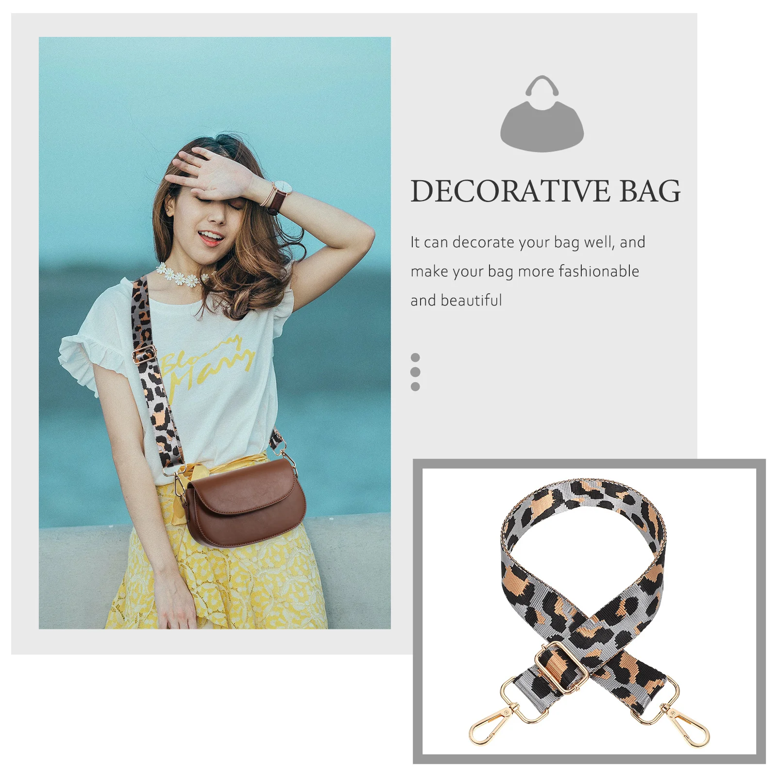 

Wide Adjustable Crossbody Bag Strap Replacement - Heavy Duty Nylon Shoulder Belt for DIY Handbags Fashion Bag Accessory