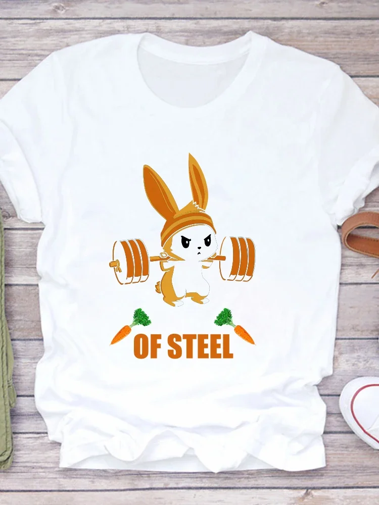 Ladies T Shirt Casual Short Sleeve Tshirt O-neck Loose Summer White Tee Top Animal Print Camisetas De Mujer Customizable Clothes image 4