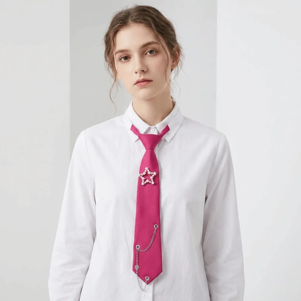 Elegant Korean Style Star Tie Choker JK Long Necktie College Style Tassels Shirt Tie Performance