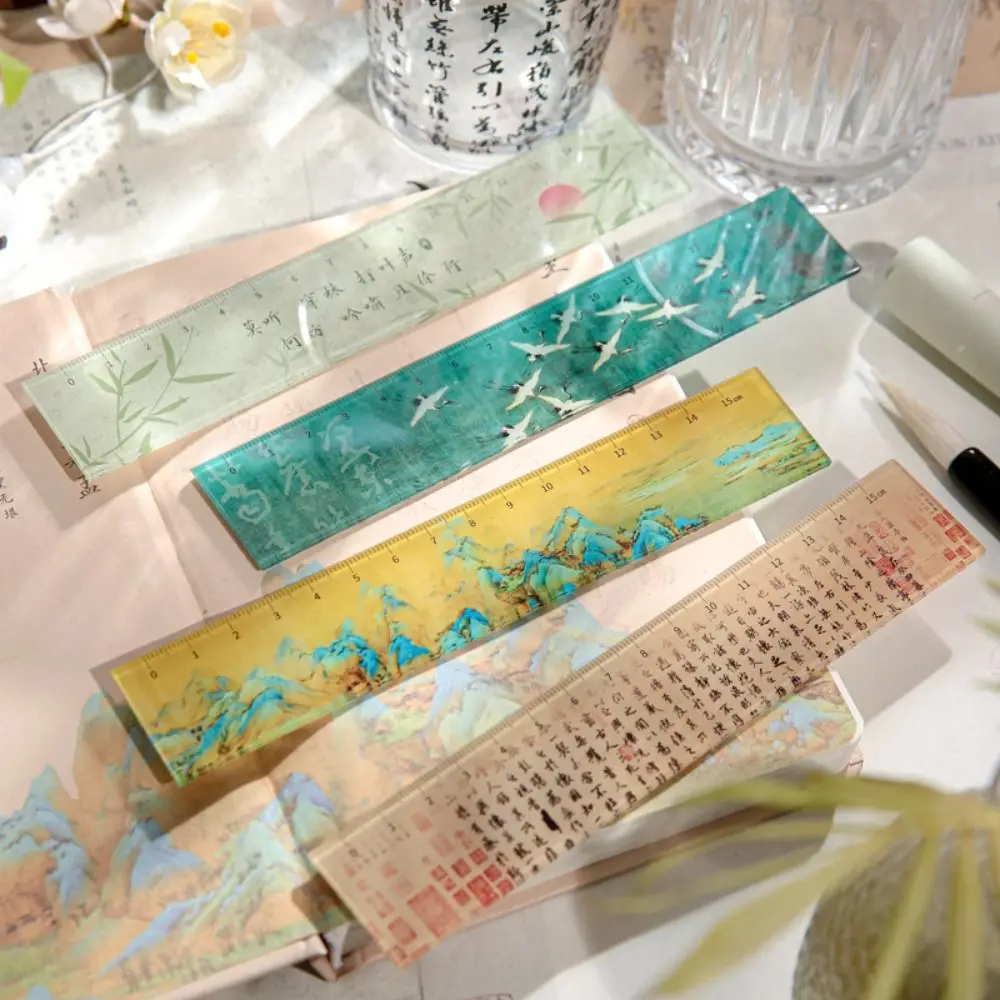 

Aesthetic DIY Drawing 15cm Straight Ruler Bookmark Acrylic Math Drawing Ruler Multifunctional Measuring Ruler Stationery