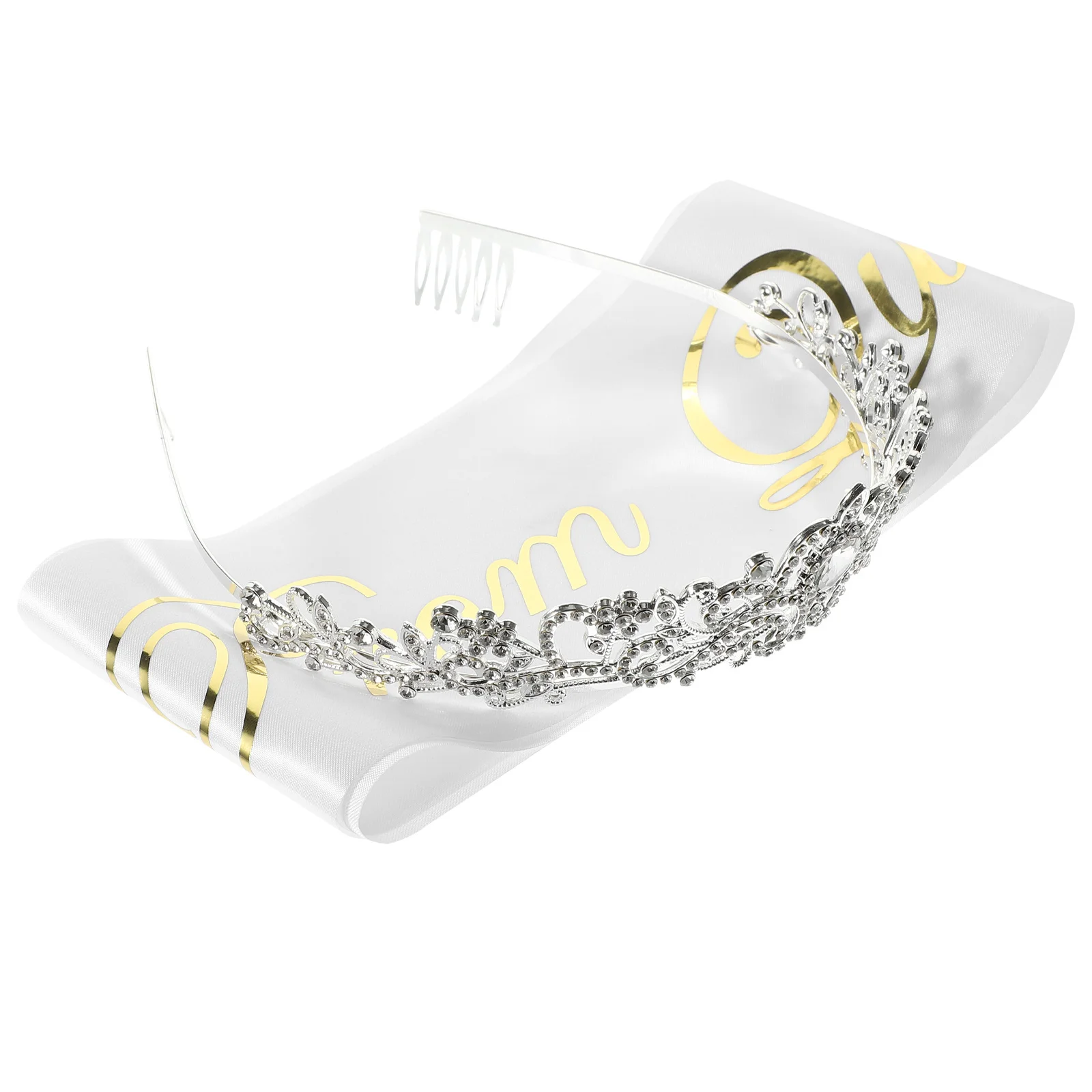 Ipetboom Prom Queen Sash ومجموعة عصابة رأس من الساتان للنساء والفتيات وإكسسوارات حفلات الزفاف وحفلات التخرج