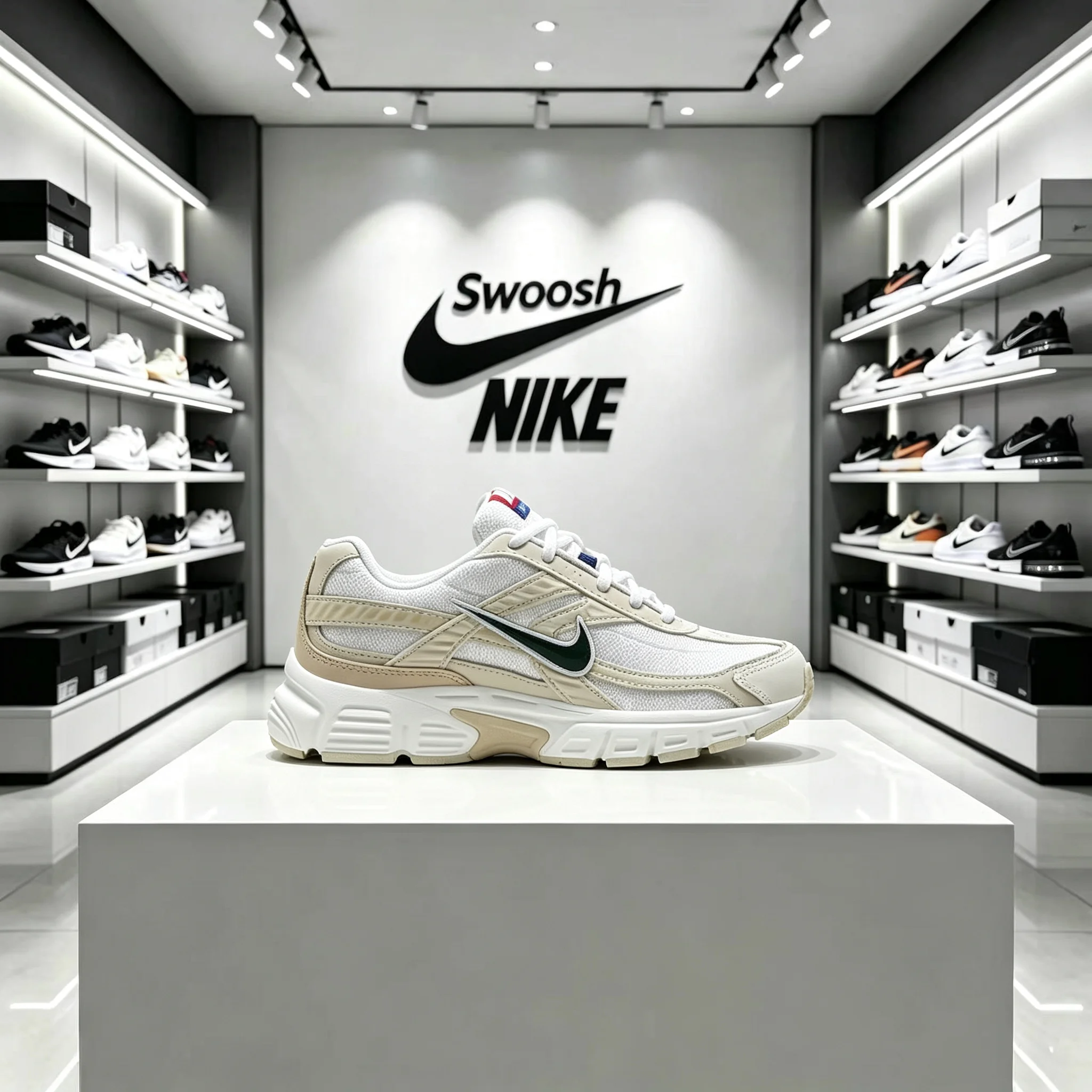 Nike Initiator Comfortable and Durable Low-Top Casual Commuting Running Shoes for Women, Off-White HQ1183-141