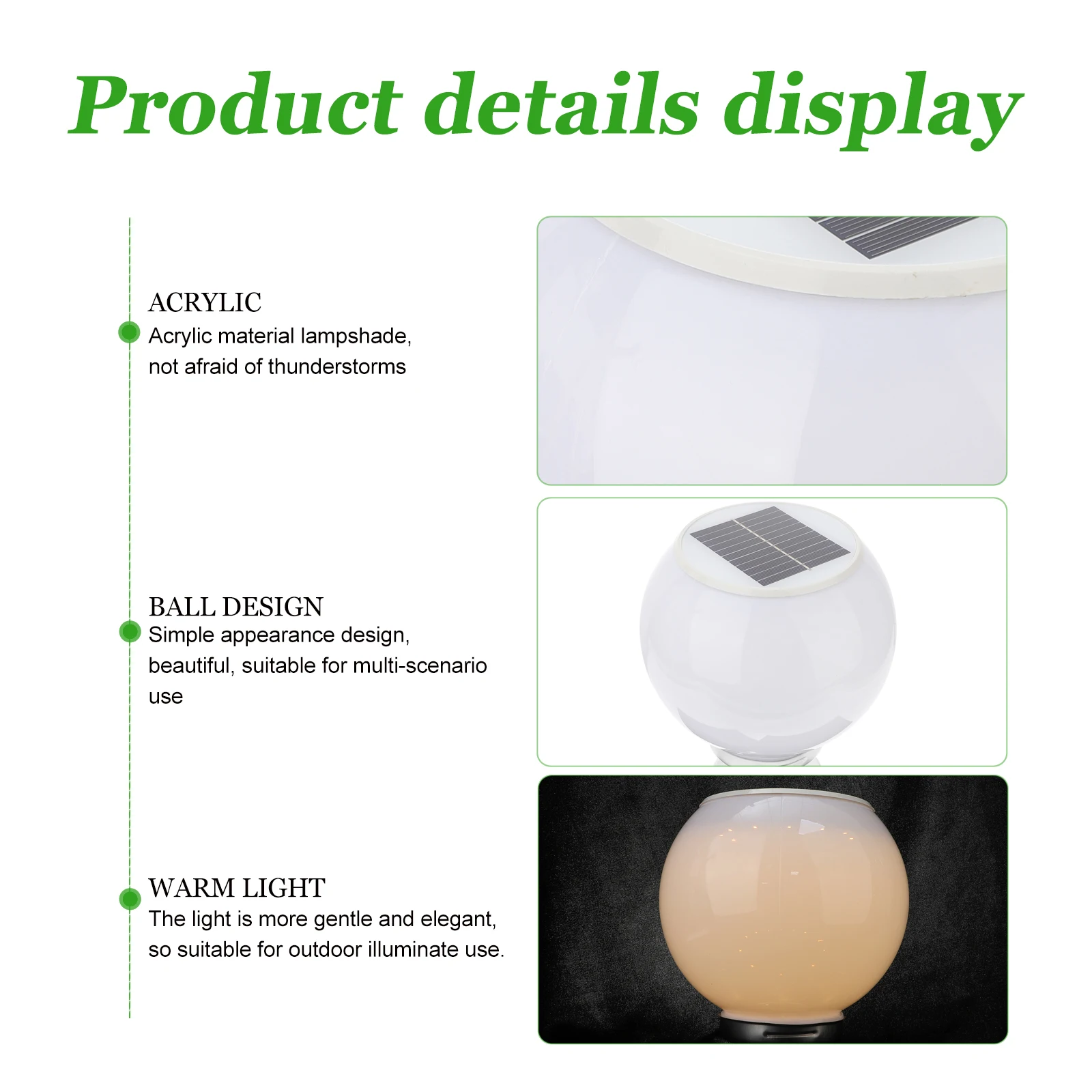 

Solar Post Light Solar Powered Warm Light Decorative Fence Lamp Outdoor Garden Lawn Courtyard Landscape Waterproof