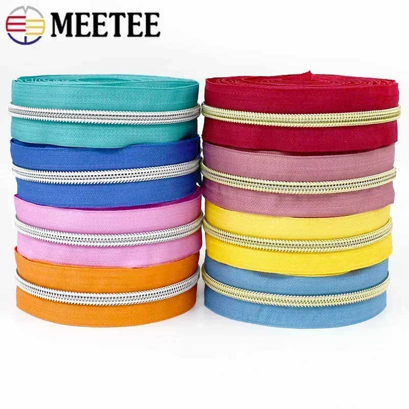 

10/20Meters 5# Nylon Zipper Tape for Sewing Bag Pocket Luggage Zippers Per Meter Garment Decor Zips Repair Kit DIY Accessories