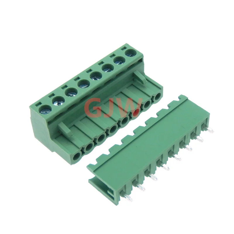 10 Pairs Pitch 5.08mm Terminal Block Connector KF2EDG 5.08 8 Pin PCB Screw Connector Block Socket PCB Screw