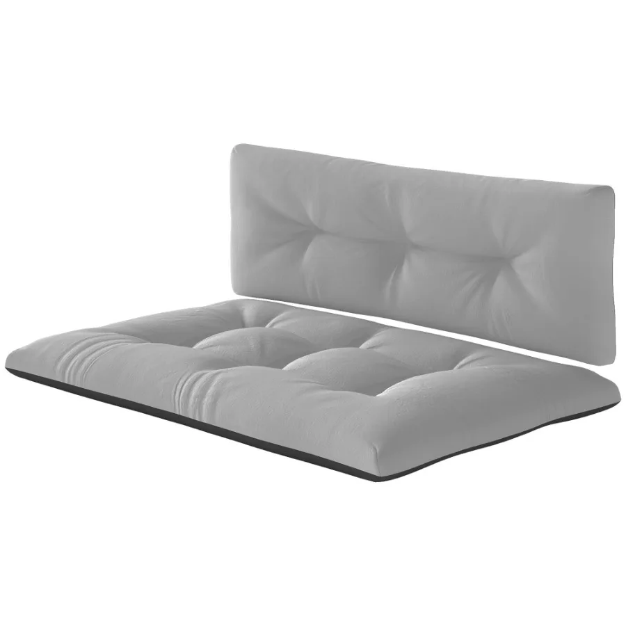 

2 Seater Pallet Cushions Outdoor 3.9 Thick Replacement Cushions Tufted Design for Garden Patio Light Gray