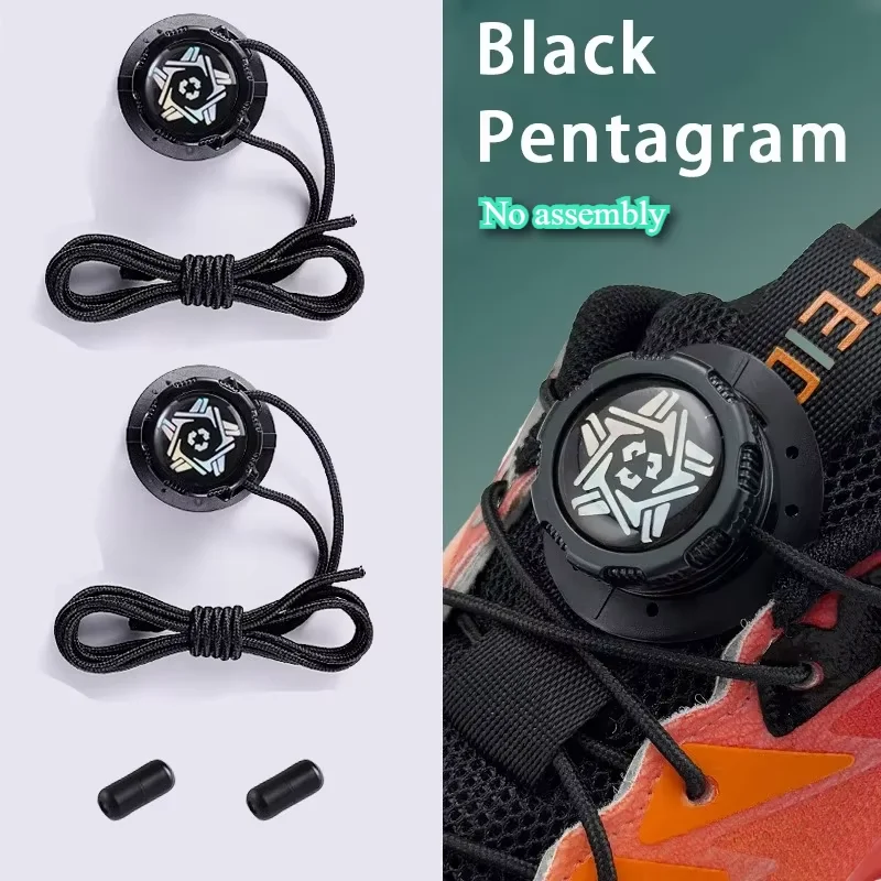 Cordones automáticos sin nudos, fáciles de instalar, con hebilla giratoria, cordones gruesos de cuerda para zapatillas de tenis, accesorios para zapatos, 1 par