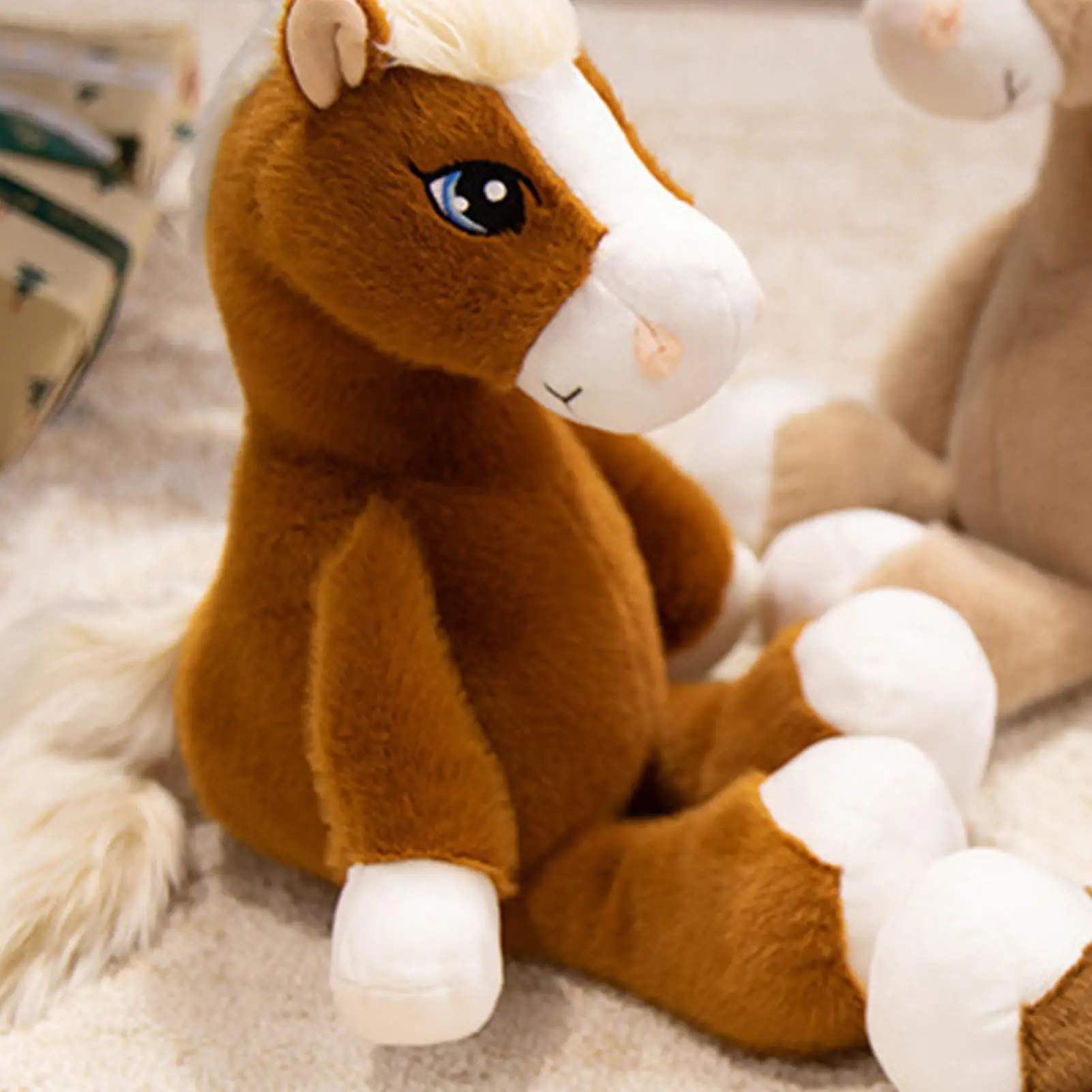 

Мягкая лошадь, 2026, милые мягкие реалистичные украшения, китайский Новый год, плюшевая лошадь для подруги, детей, мужчин, женщин, детей