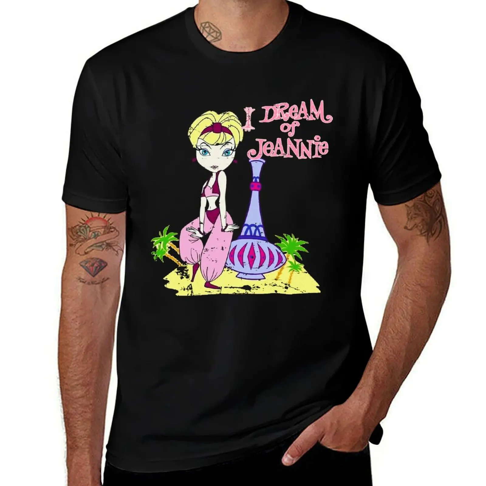 

Mens Best Dream of Jeannie Vintage Photograp T-Shirt fashion shirts plus sizes vintage graphic tee Men's clothing