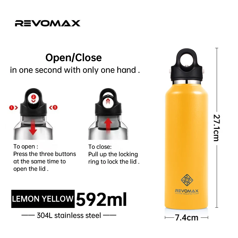 RevoMax 20oz Vacuum Insulated Water Bottle