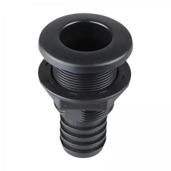 Compact ABS Marine Boat Drainage Outlet Thru Hull Hose Pipe Fitting Easy Install Durable for Sink Drain Bilge and Deck Runoff
