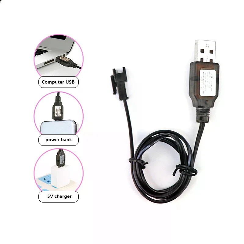 7.4V (3.7V X2) Charger SM-2P/3P SM-4P Reverse XH-3P/4P Li-ion Battery Electric RC Toys Car Boat USB Charge