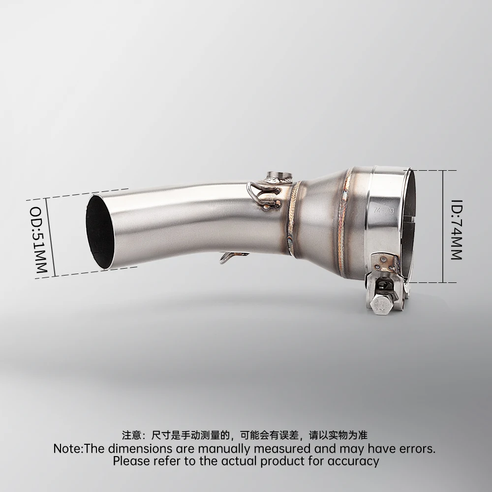 Suitable for Z650 Ninja 650 2023-2025 Exhaust Mid Pipe Connecting Tube, Cut Original Catalyst Installation
