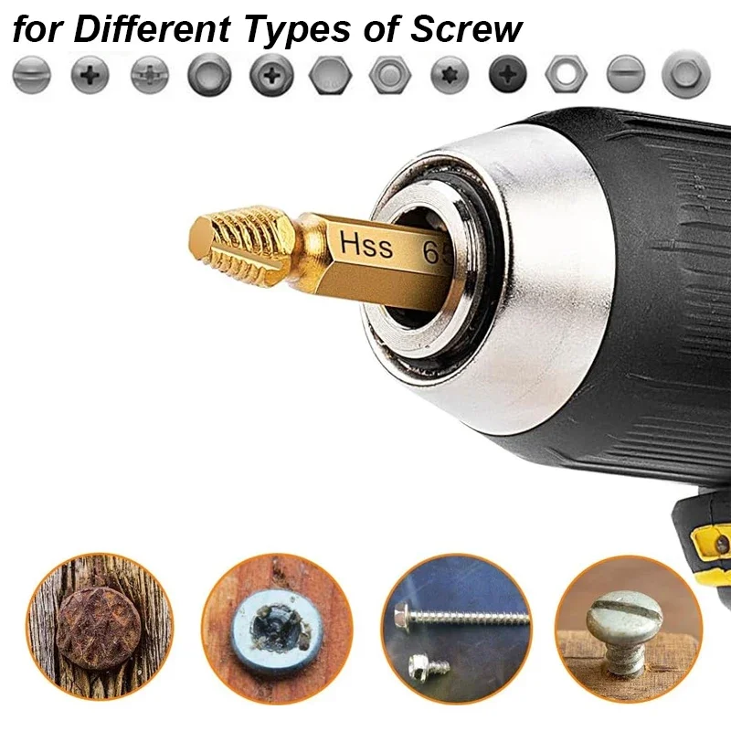 Damaged Broken Screw Extractor Drill Bit Set Stripped Broken Screw Bolt Remover Extractor Easily Take Easy Out Demolition Tools