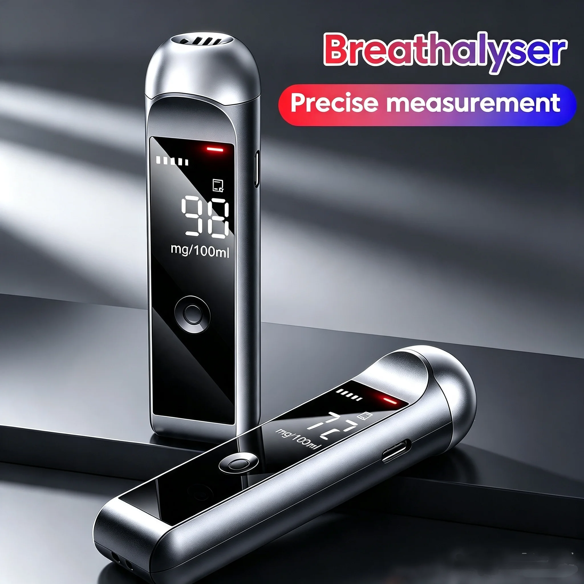 Portable Non-contact Breathalyzer Rechargeable Digital LCD Alcohol Tester High Precision Breath Alcohol Detector for Car Driving