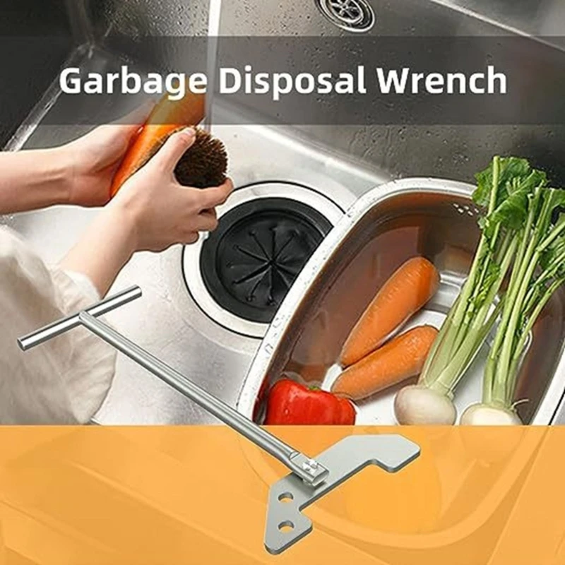 Metal Wrench Multifunction Garbage Disposer Wrench Unjamming Wrench for House Kitchens Garbage Disposal for Chefs & Housewives