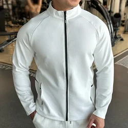 Plus Size Men's Jacket Sports Jersey Zip Up Long Sleeve T-shirts Quick Dry Gym Fitness Elasticity Coats Man Running Sweatshirts