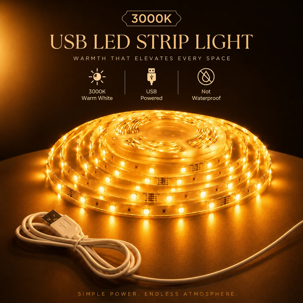 DC 5V USB LED Strips 2835 White Warm White LED Strip Light TV Background Lighting Tape Home Decor Lamp 1- 10m LED String Light