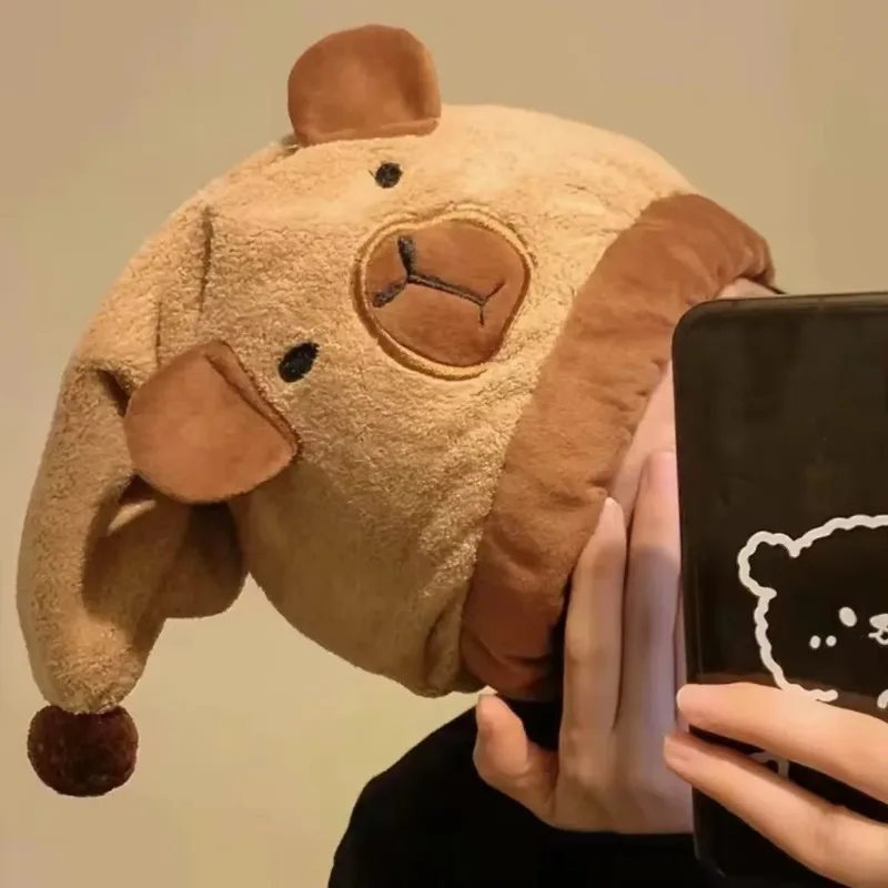 Quick Dry Hair Towel Capybara Fleece Super Absorbent Headband Turban for Shower Bathroom Travel Gym Spa Beauty Salon Use