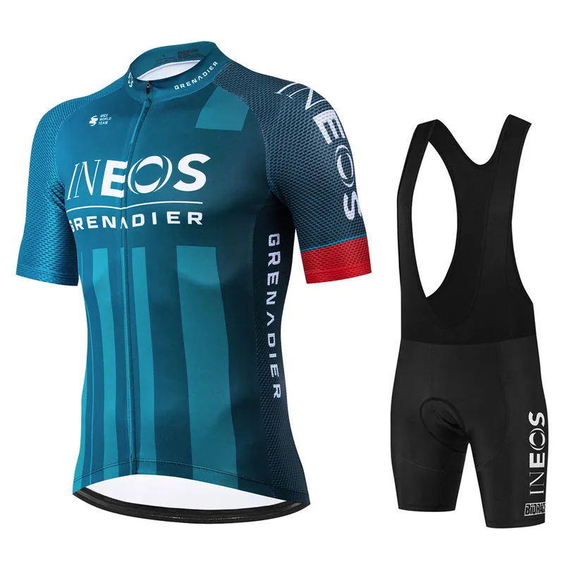 Комплект велосипедной одежды Ineos Summer Pro Team: Джерси и шорты для мужчин (Ropa Ciclismo, Maillot Culotte)