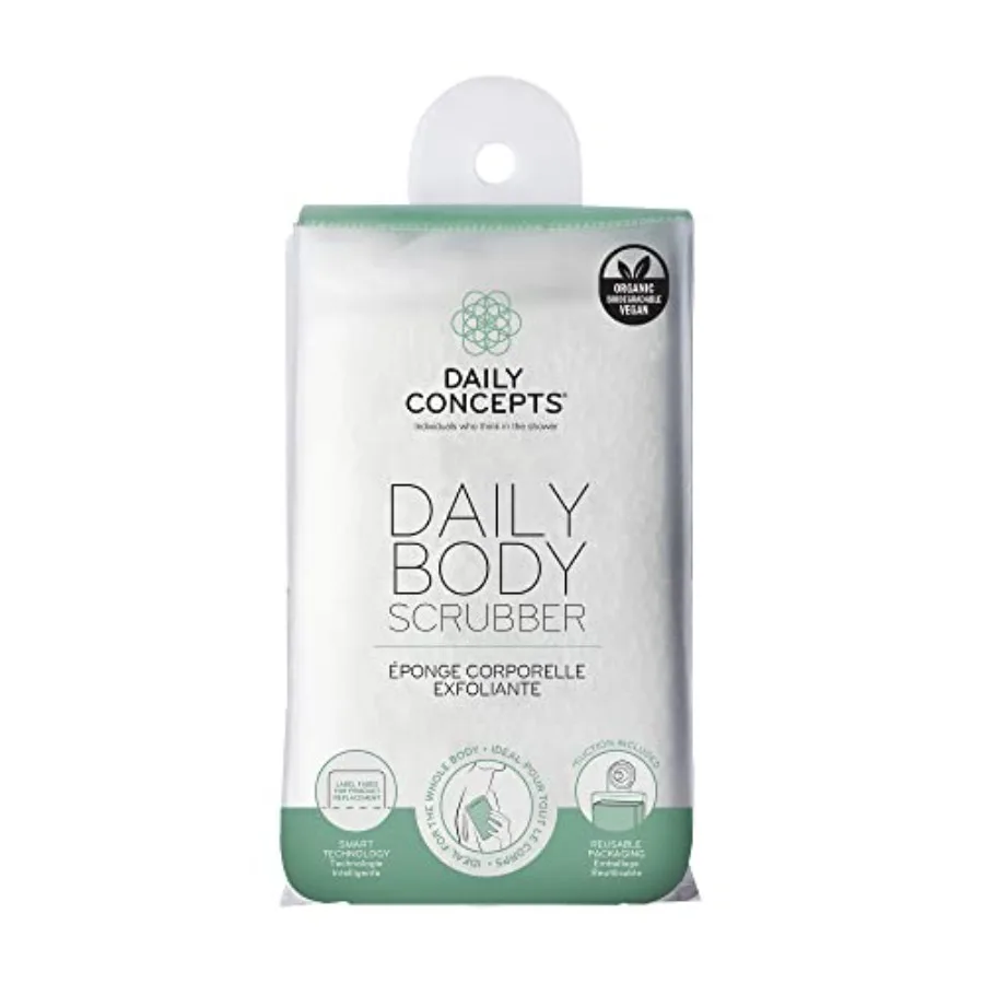 

DAILY CONCEPTS Ежедневный скраб для тела на основе сои и органического хлопка. Для всего тела. Губка для ванны глубоко очищает кожу.
