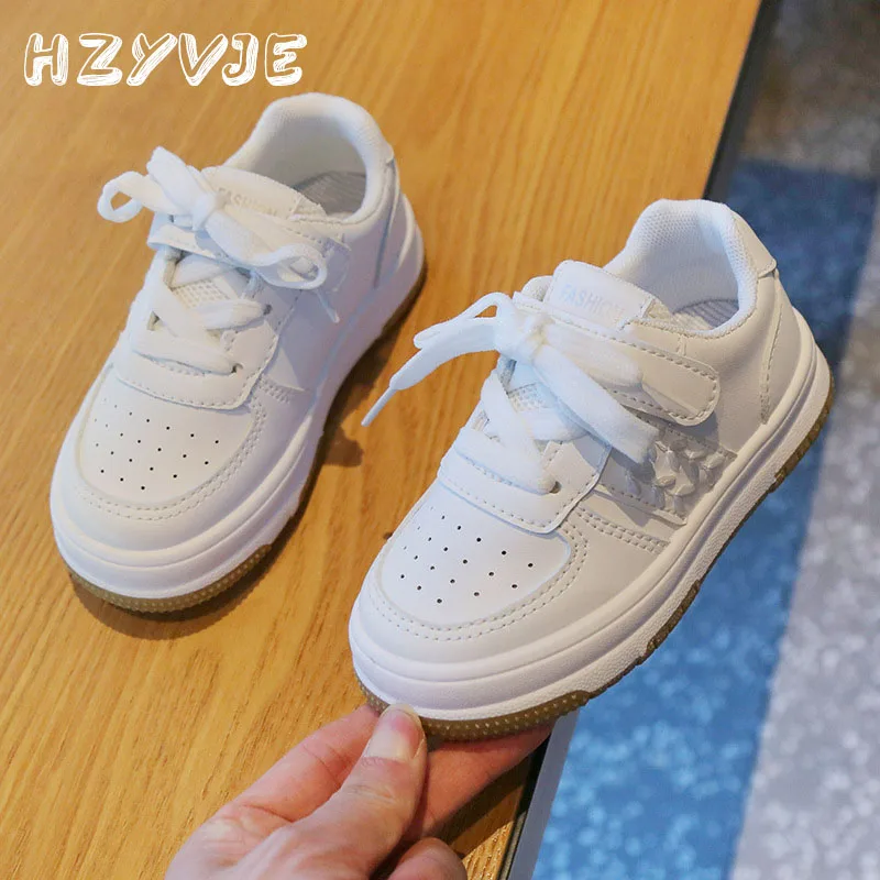 Childrens Fashion Hot Style Small White Shoes Soft Soled Sneakers Kids Spring Autumn New Breathable Casual Trendy Running Shoes