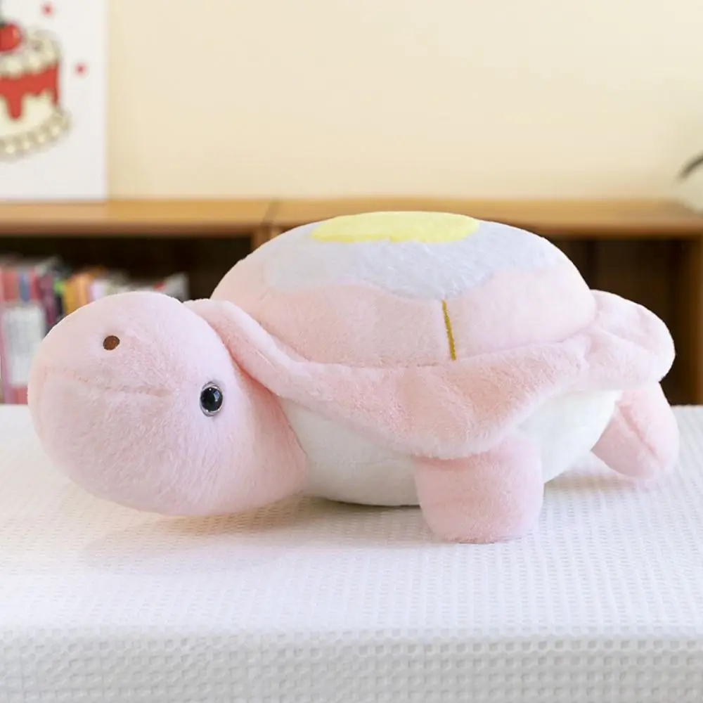

Fluffy Poached egg Tortoise Plush Toys Soft Cartoon Turtle Stuffed Doll 35cm Cute Turtle Animal Doll Children Gift