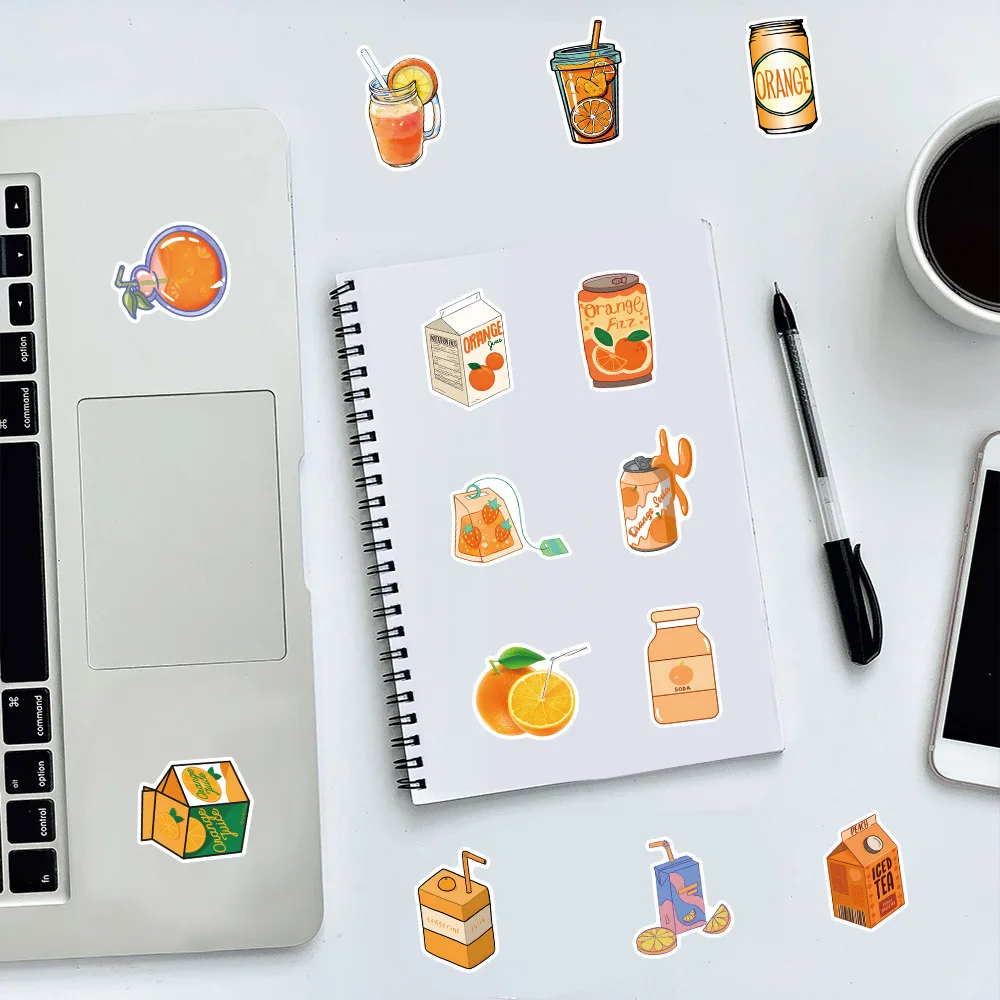 10/30/53Pcs Cartoon Oranje-Dronk Sticker Ins Stijl Graffiti Decoratie Laptop Gitaar Bagage Waterbeker Helm Waterdicht Sticker