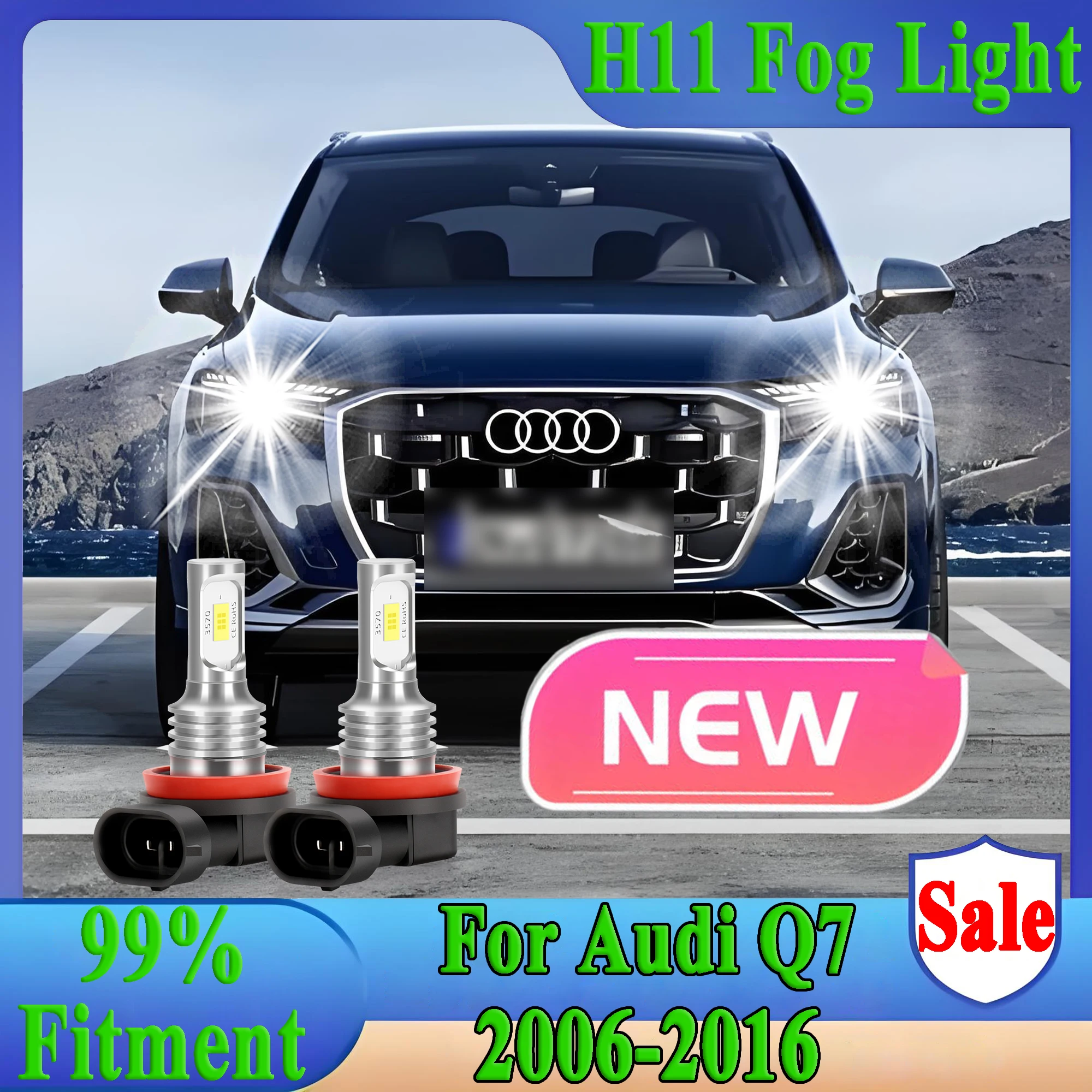

2 шт. светодиодные противотуманные фары H11 Canbus, 6000K, белые, суперяркие, для Audi Q7 2006-2011, 2012, 2013, 2014, 2015, 2016, Plug and Play, автомобильная лампа