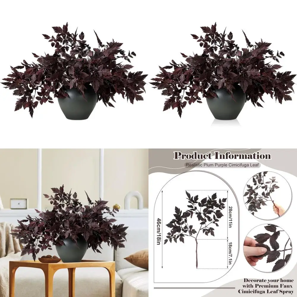 

18 искусственных веток листьев кимикифуги для декора дома, ваз, свадеб и сада