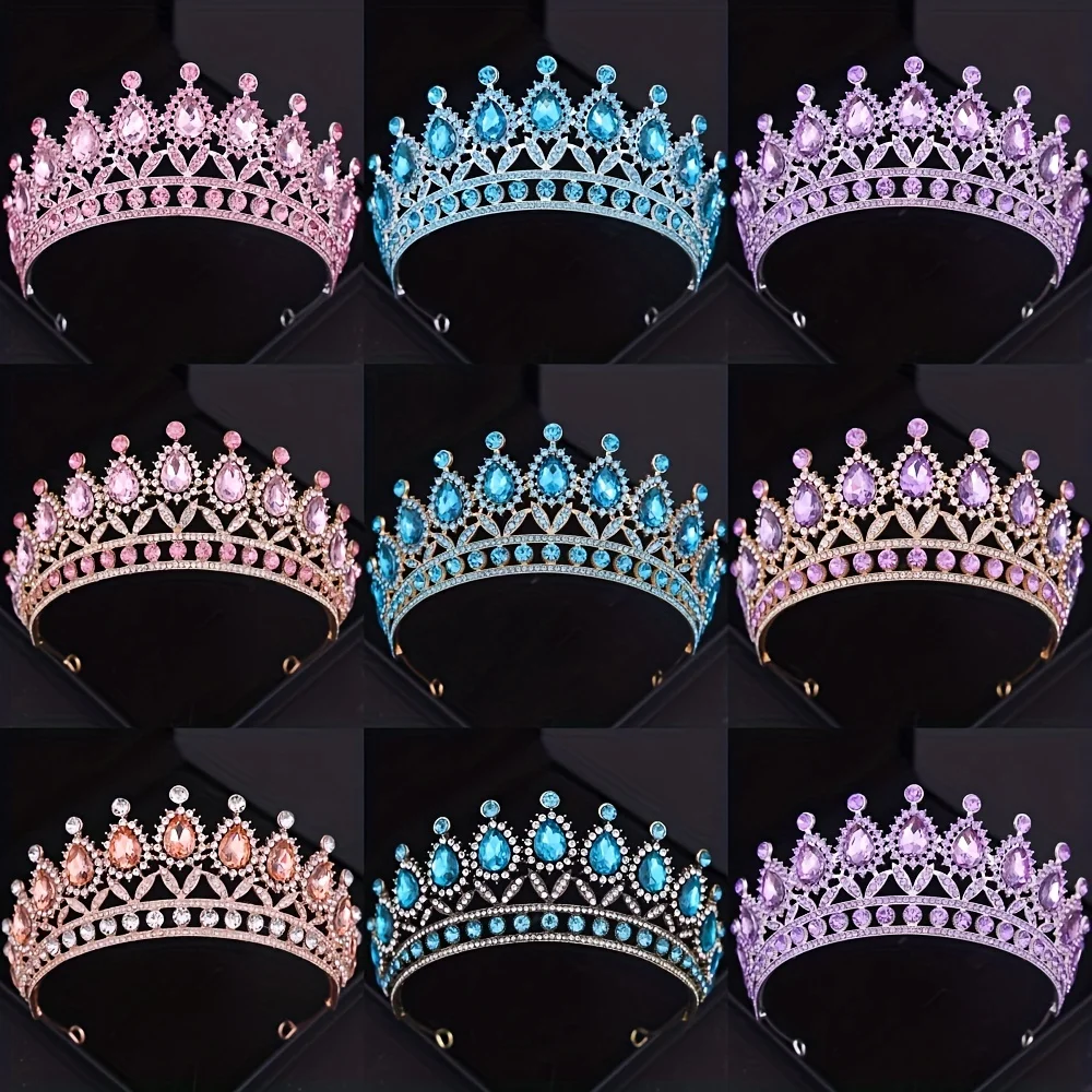 Diademi e corone da sposa per donne, accessori per capelli da sposa, gioielli, corona con strass, diadema per concorsi di bellezza e balli di fine anno