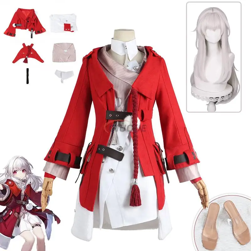 

Game Honkai Star Rail Clara Cosplay Costume Wig Shoes Women Uniform Halloween Carnival Outfits