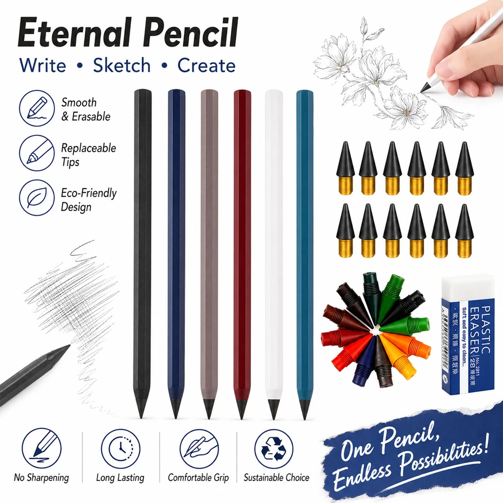 New Technology Unlimited Writing Eternal Pen Magic Pencils,for Sketching, Painting, Writing, Office Supplies Painting Supplies