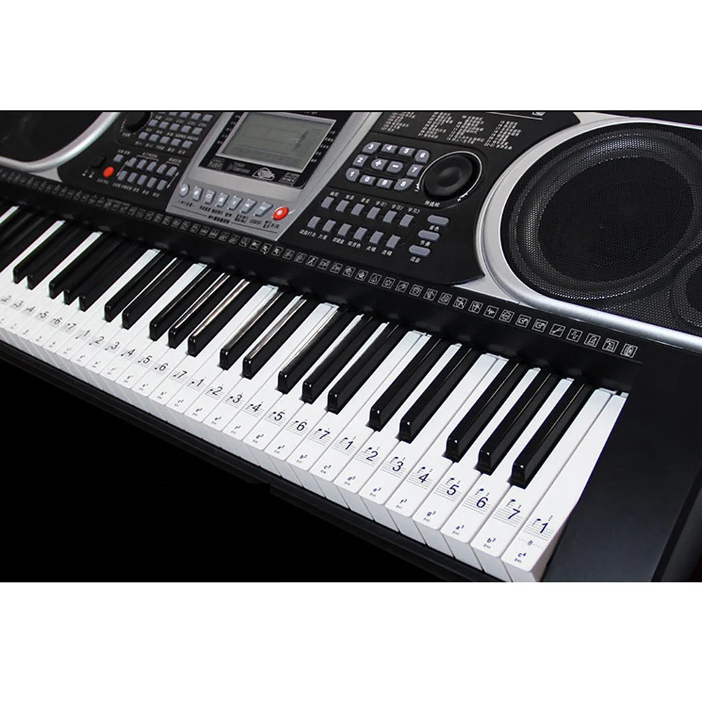 

Keyboard Stickers Transparent Thin Smooth Surface Reusable for 61 88 Keys Piano Electronic Organ Perfect Beginners