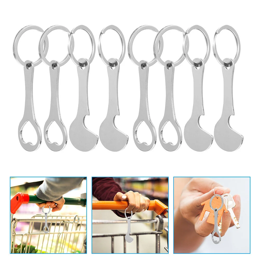 

6/8/12Pcs Key Ring Metal Shopping Trolley Tokens Convenient Trolley Tokens Trolley Tokens Keyring Shopping Cart Token Solver